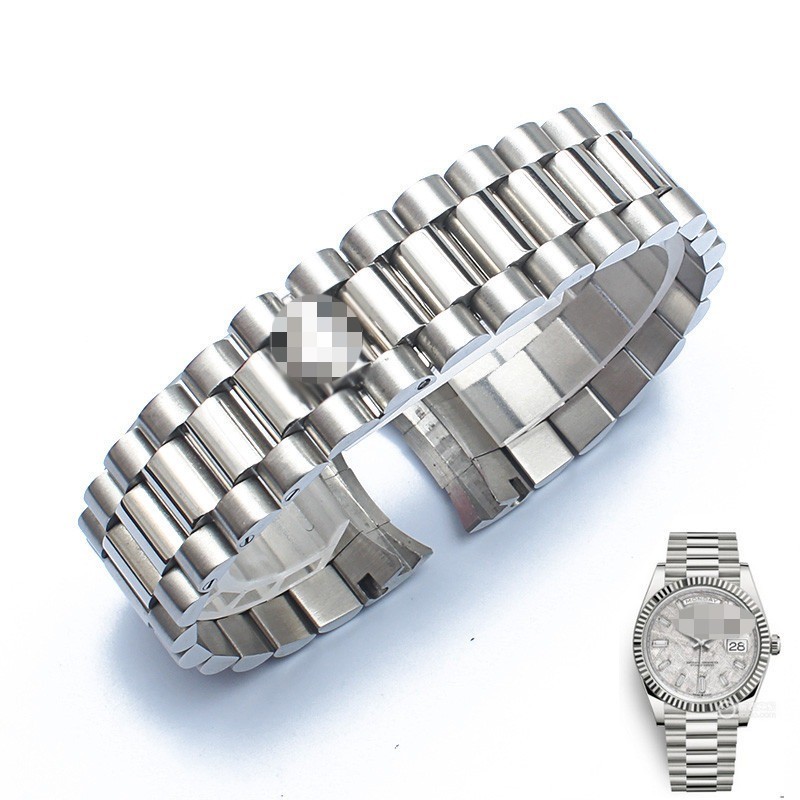 High End Solid 3 Beads Stainless Steel Watch Band Strap 13 17 20 21mm for Rolex