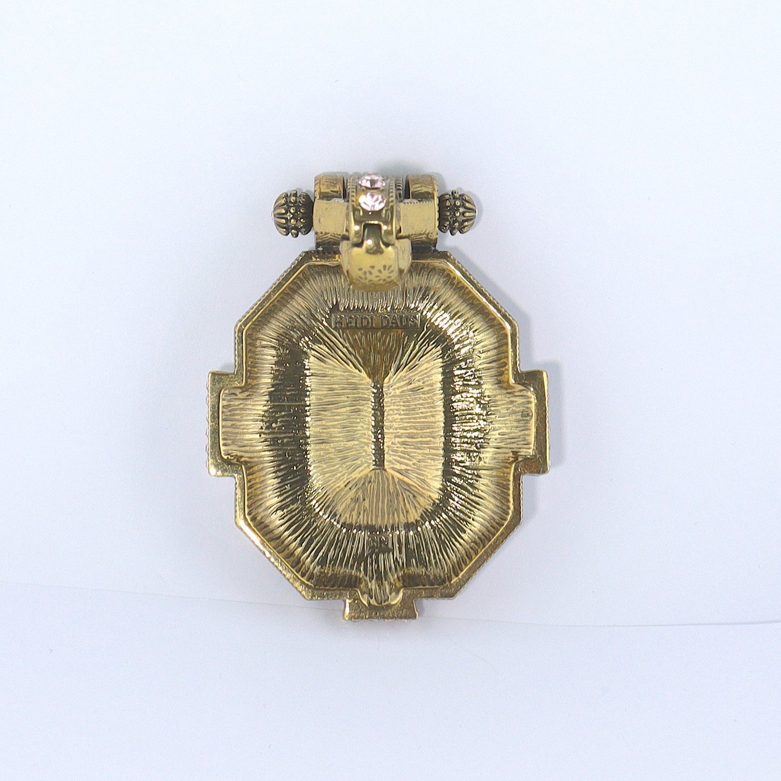 Heidi Daus Large Faux Citrine Rhinestone Pendant