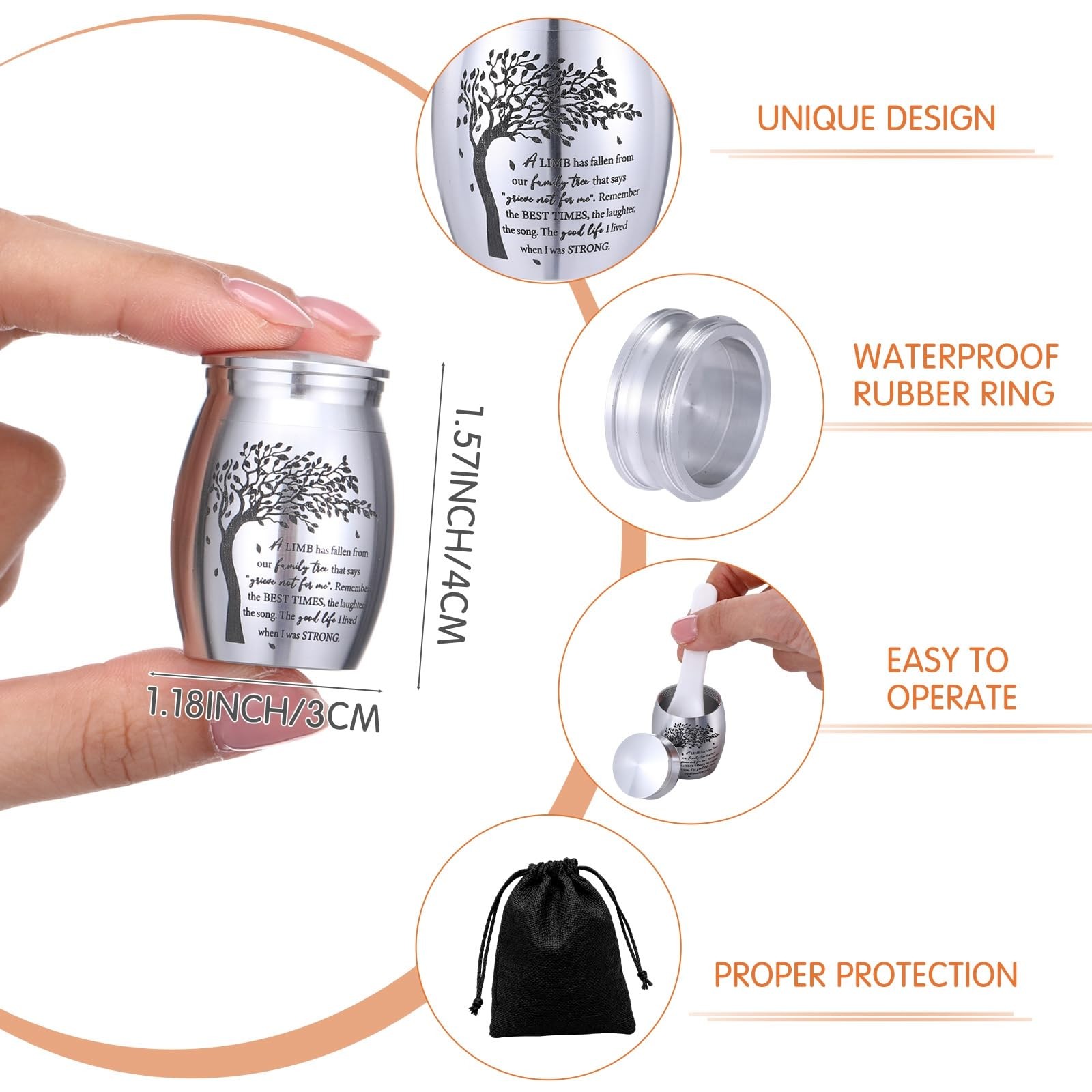 10 Pcs Urn Necklaces for Ashes Cremation Jewelry Small Keepsake Urns for Huma…