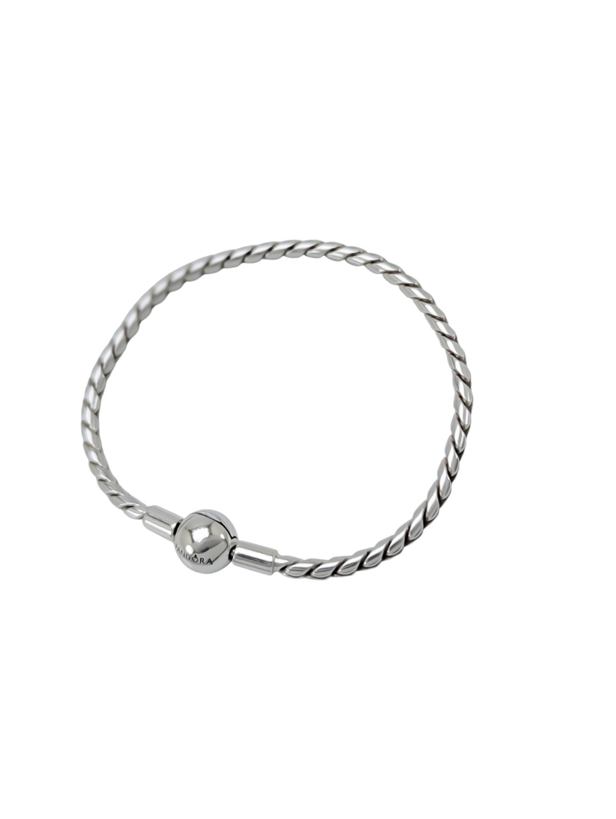 NEW 100% Authentic PANDORA Silver Logo Round Clasp Wing Chain Bracelet 594028C00