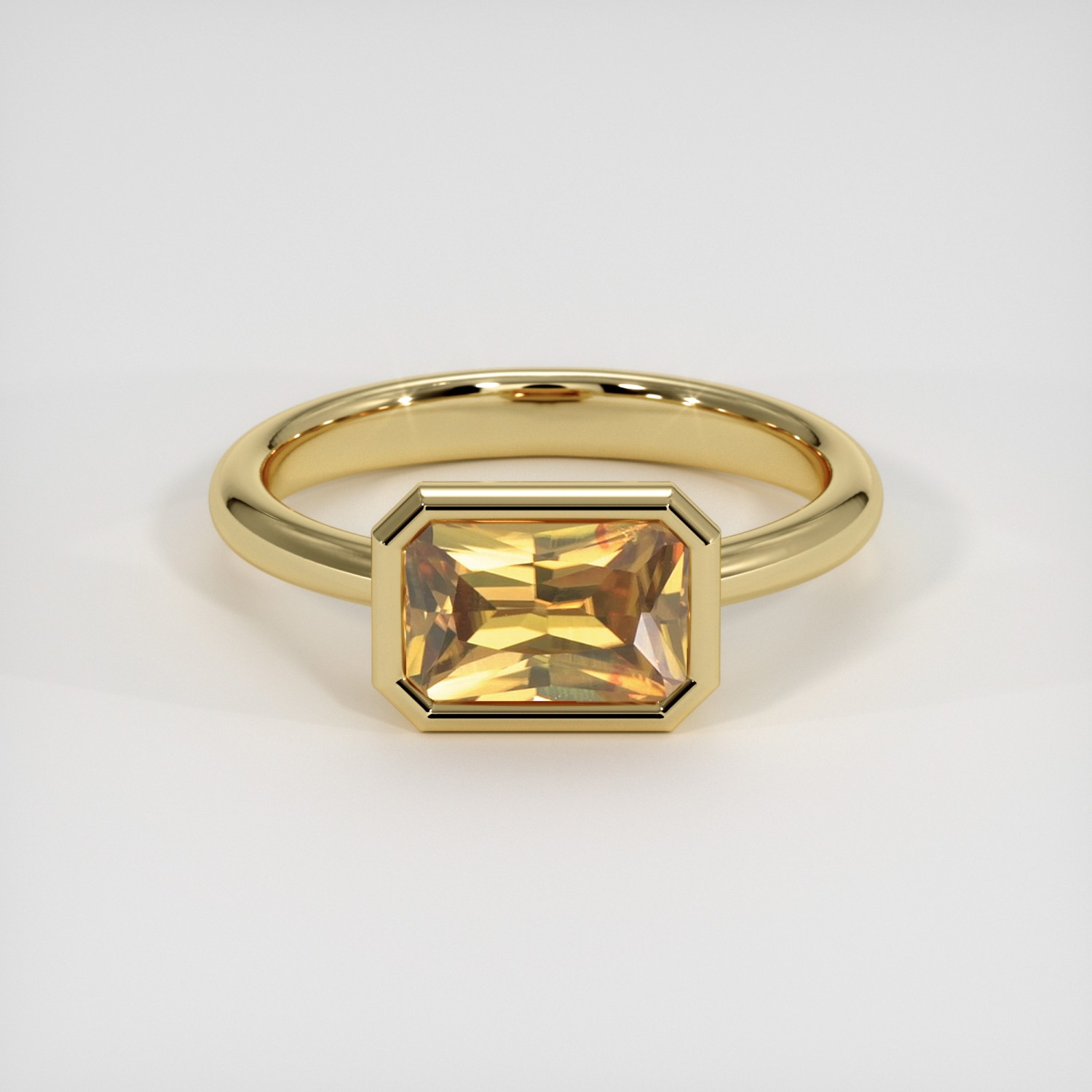 Ceylon (Sri Lanka) Radiant Yellowish Brown Zircon 18K Yellow Gold Ring 1.88CT