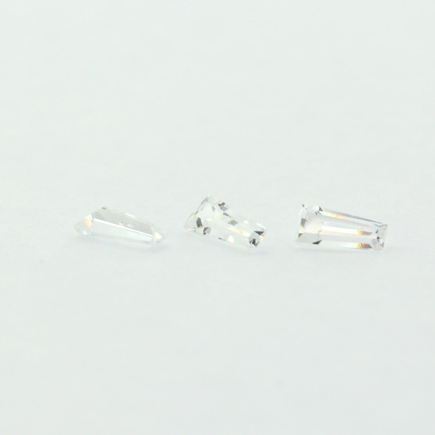 Loose Tapered Baguette Clear CZ Stone Single Cubic Zirconia Cut April Birthstone