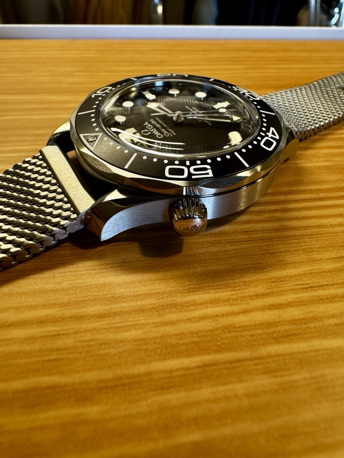 Omega Seamaster Diver Black Dial Mesh Bracelet 210.30.42.20.01.010 NEW 2026