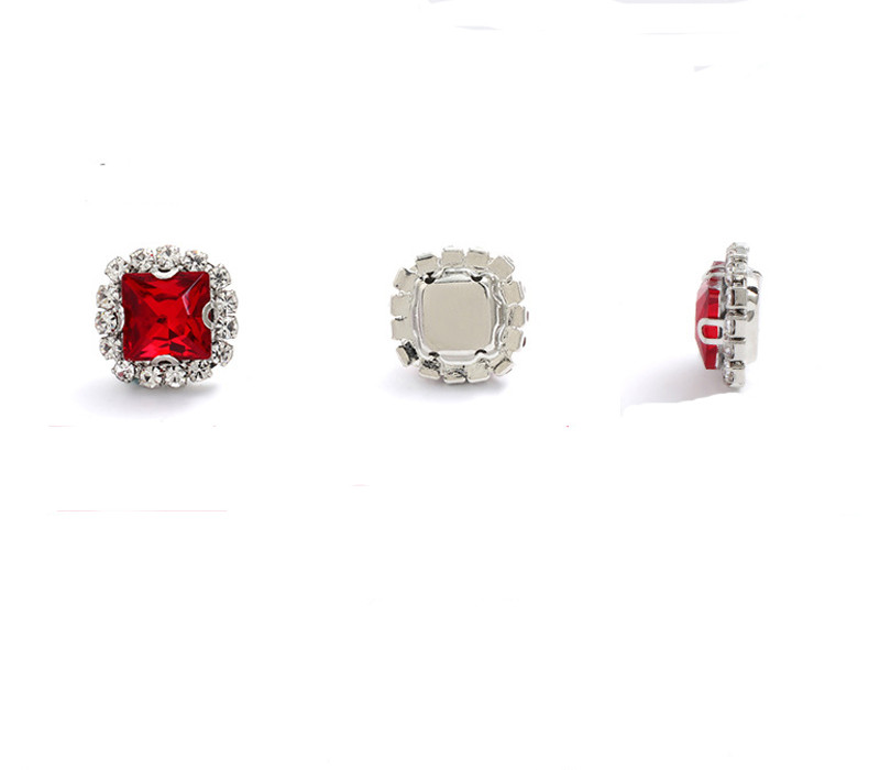 20 pcs Sew On Crystal Rhinestone diamond Faceted Glass Square Jewels Button