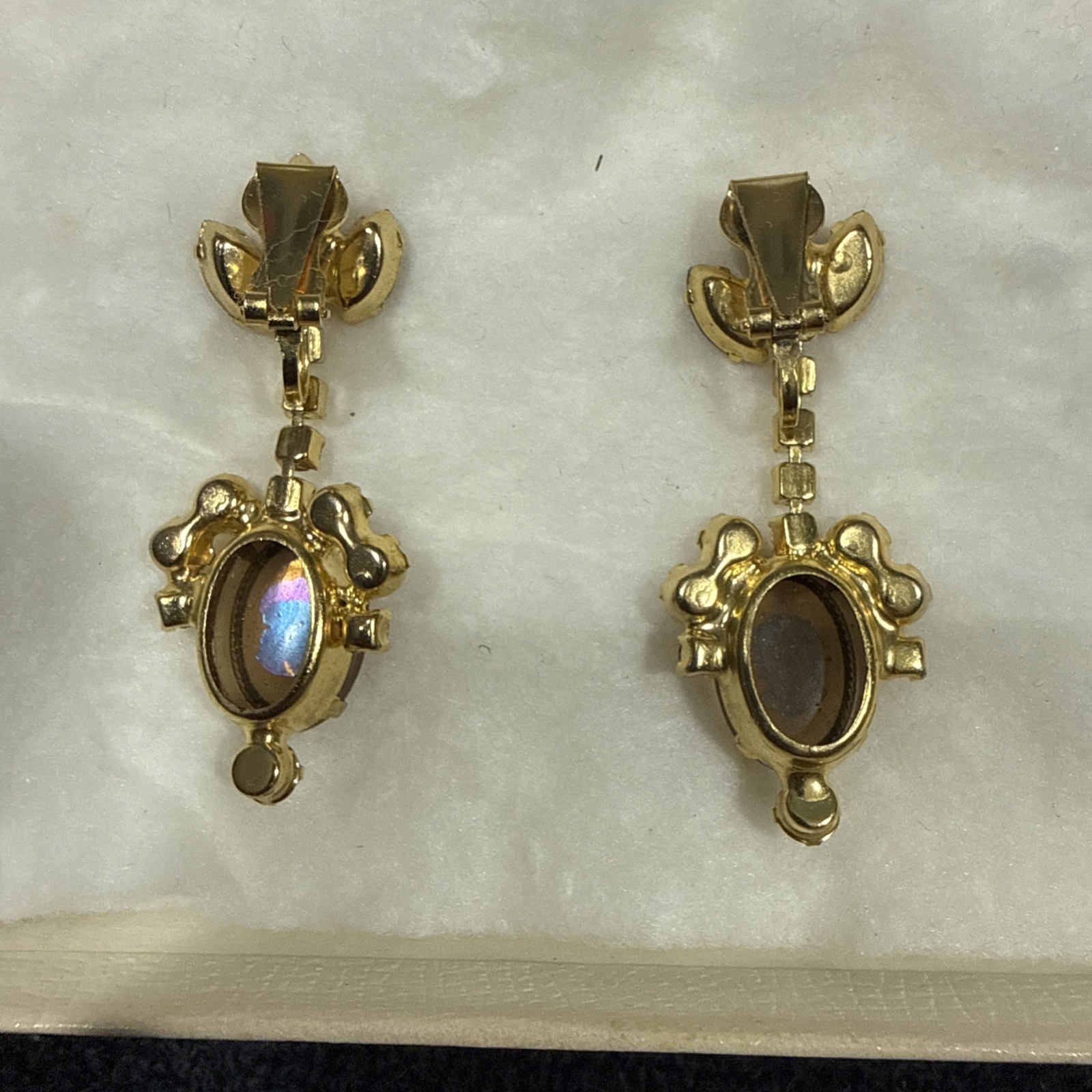 Verified Juliana Earrings – D&E Intaglio Cameo Dangle Earrings, Amber Topaz