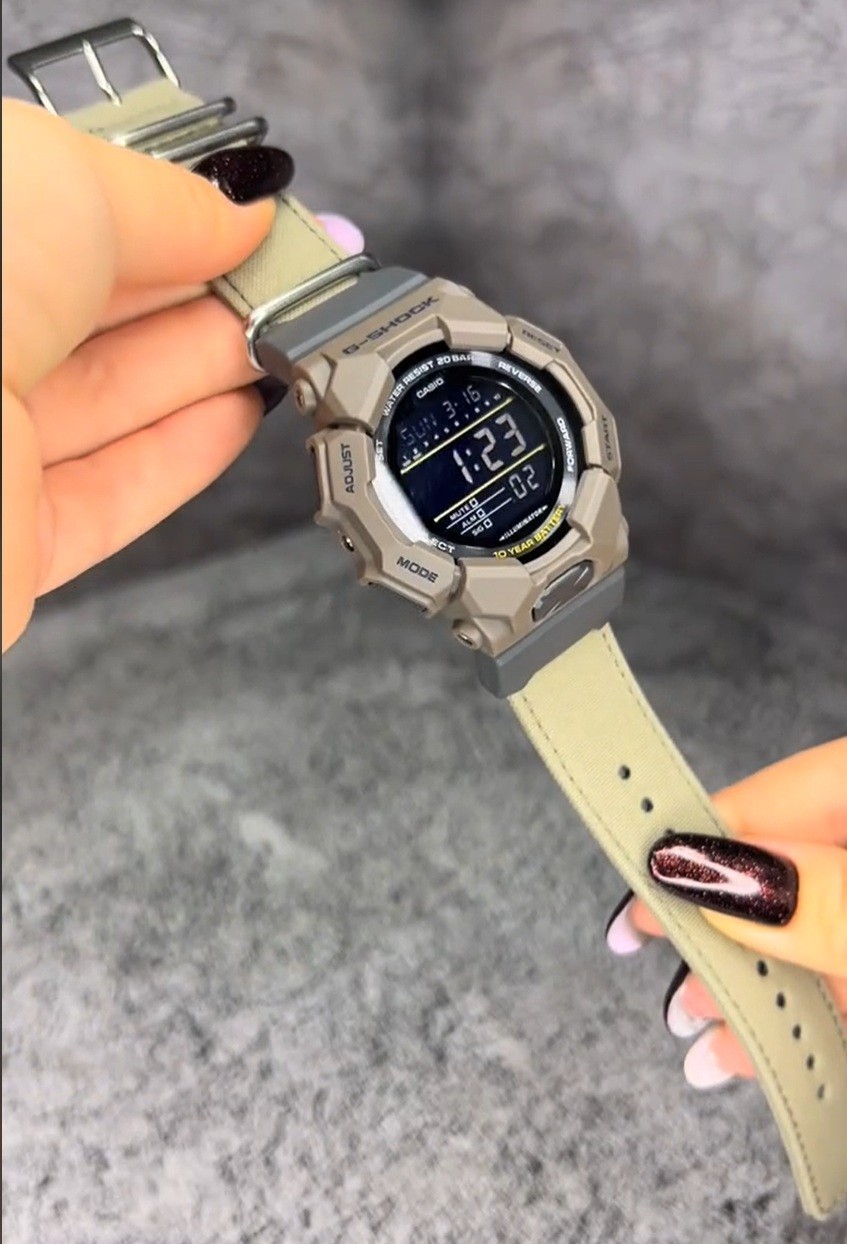 Casio G-Shock GD-010CE-5D Black Digital Beige Cordura Strap Men’s Sport Watch