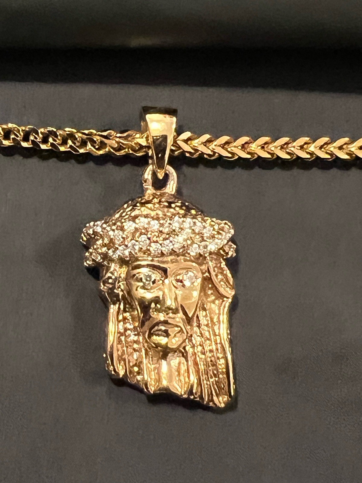 The Gold Gods 18K Rose Gold Diamond Jesus Head Cuban Link Necklace Lobster Clasp