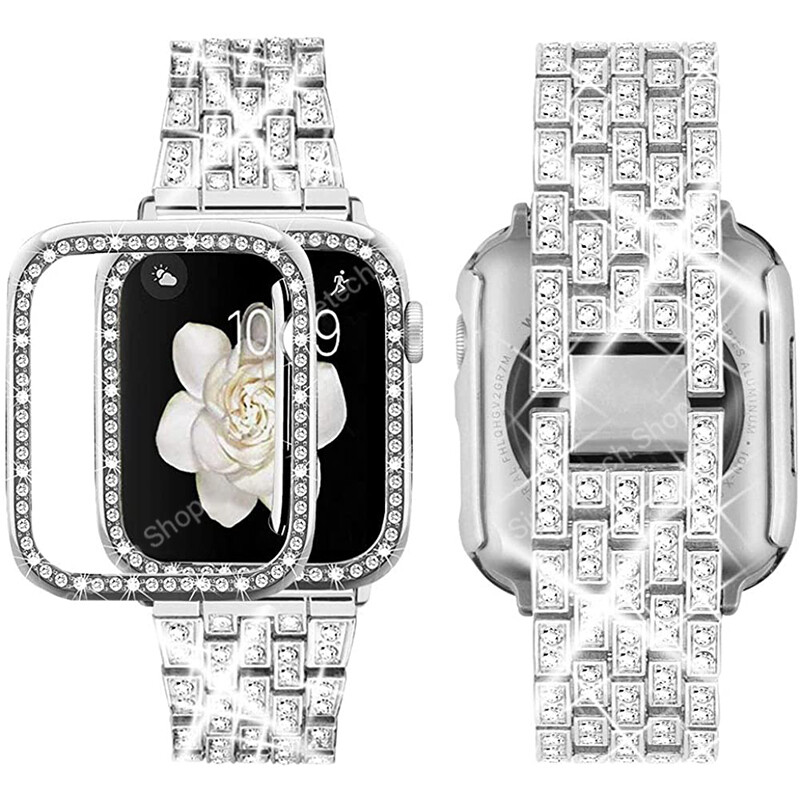 Apple Watch Band Women Luxury Diamond Jewelry Metal Strap For iWatch Series 6 SE