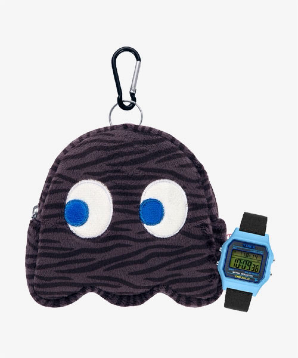 Timex Pac-Man TW2V94100 Digital Watch INDIGLO Blue with Ghost Plush Pouch Japan