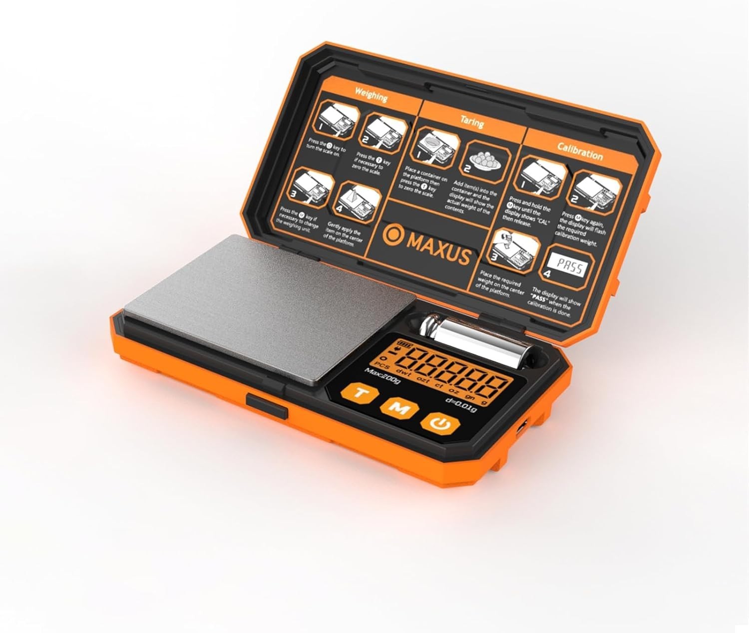 Versatile Pocket Scale 200g with Tare Function – Ideal for On-the-Go Precision