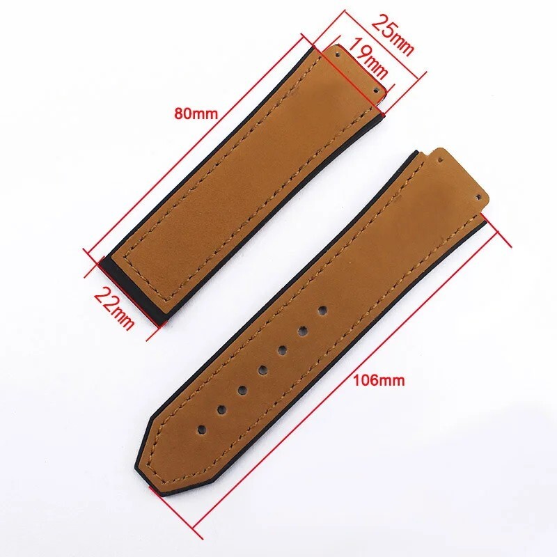 Leather Watch Strap for Hublot Big Bang 19-25mm Blue Black Grey Green Beige