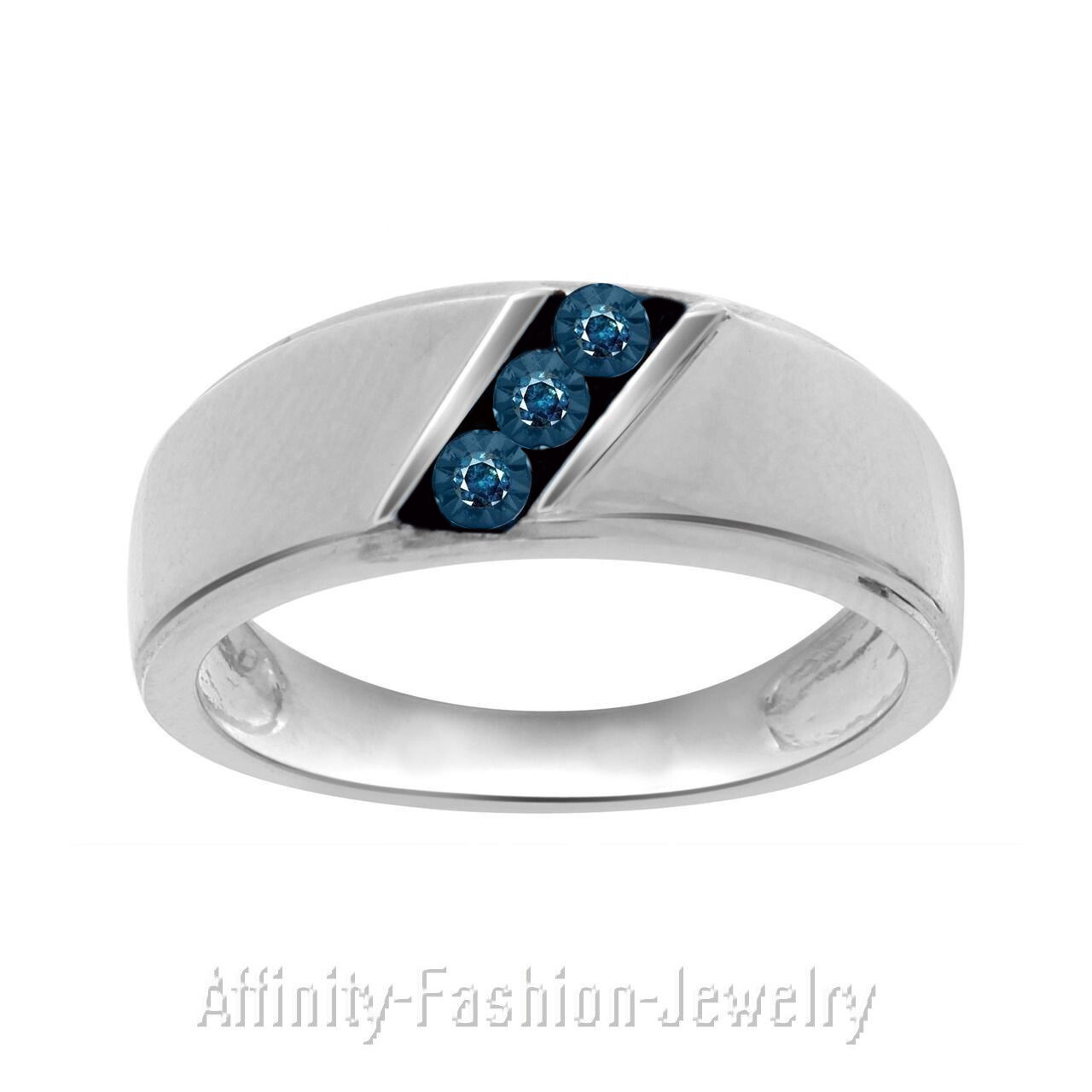 0.01 Ct Natural Diamond Band Ring 14k White Gold Plated Streling Silver Sz 8