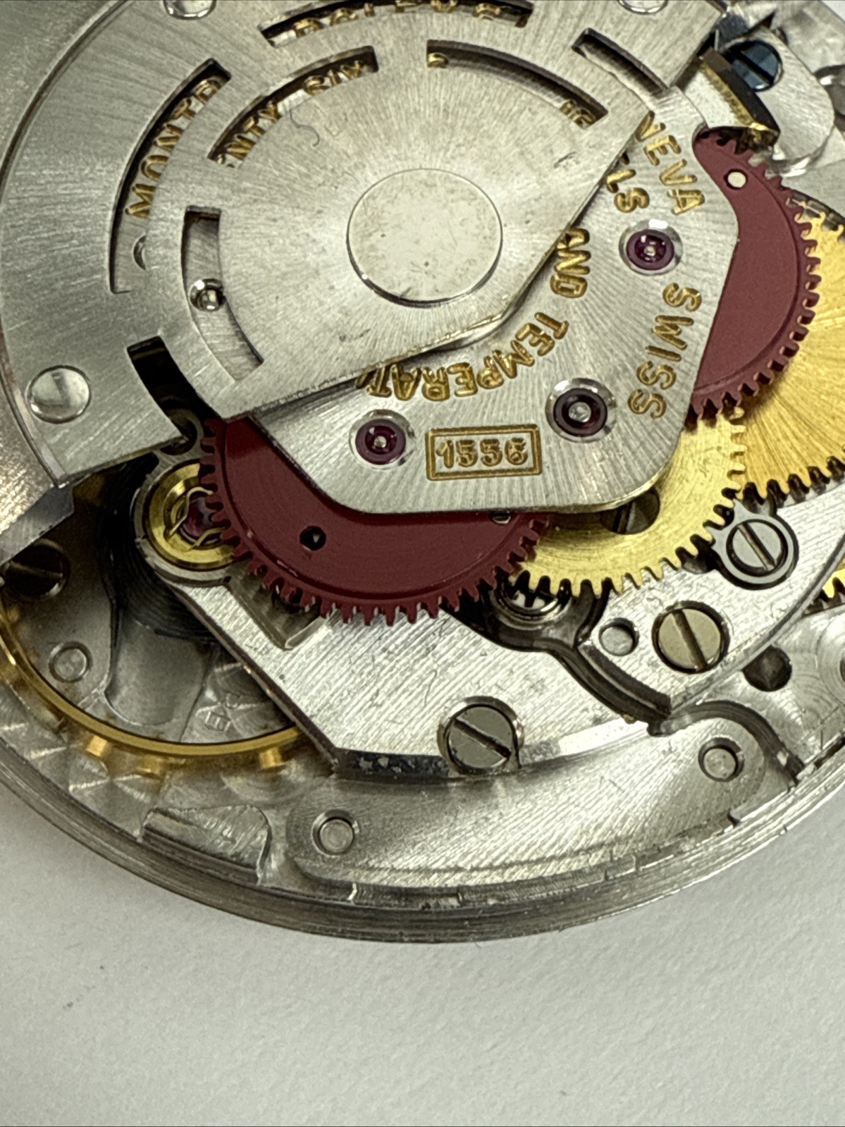 Rolex President 36 mm 1556 Non Quick Set Complete Movement, Pie Pan Dial & Crown