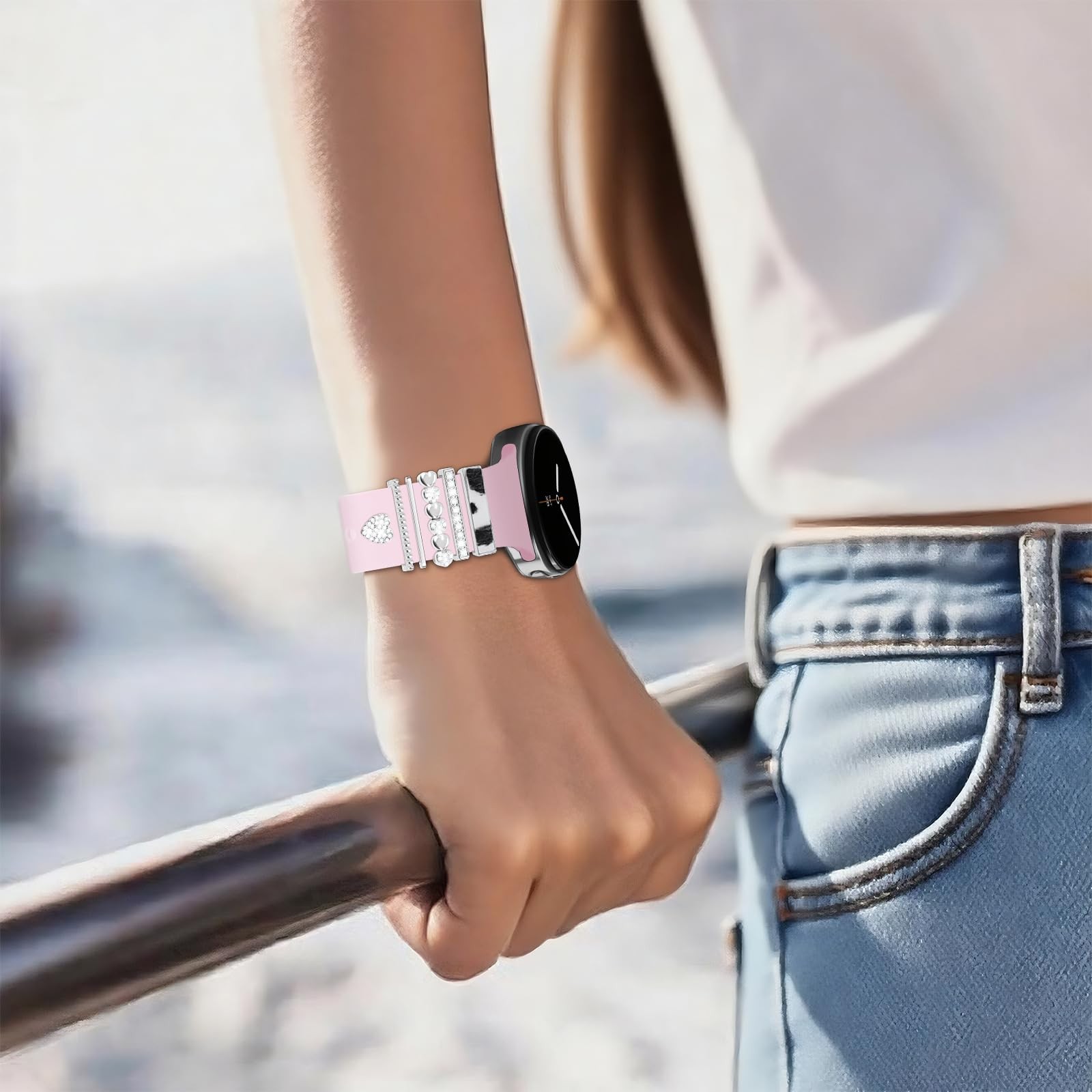 Correas de silicona decorativos Lujo Moda Para Samsung Galaxy Watch 8 40mm/44mm