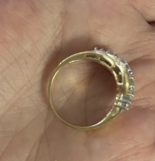 Affinity 3/4ct tw Diamond Round And Baguette Ring 14k Gold Sz 8