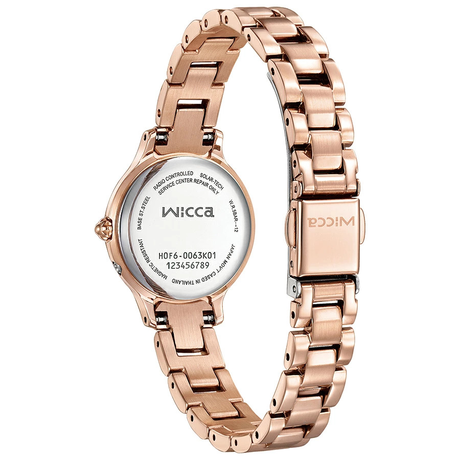 Citizen Wicca KS1-961-11 JDM Solar Radio-Controlled Pink Gold White Dial Ladies