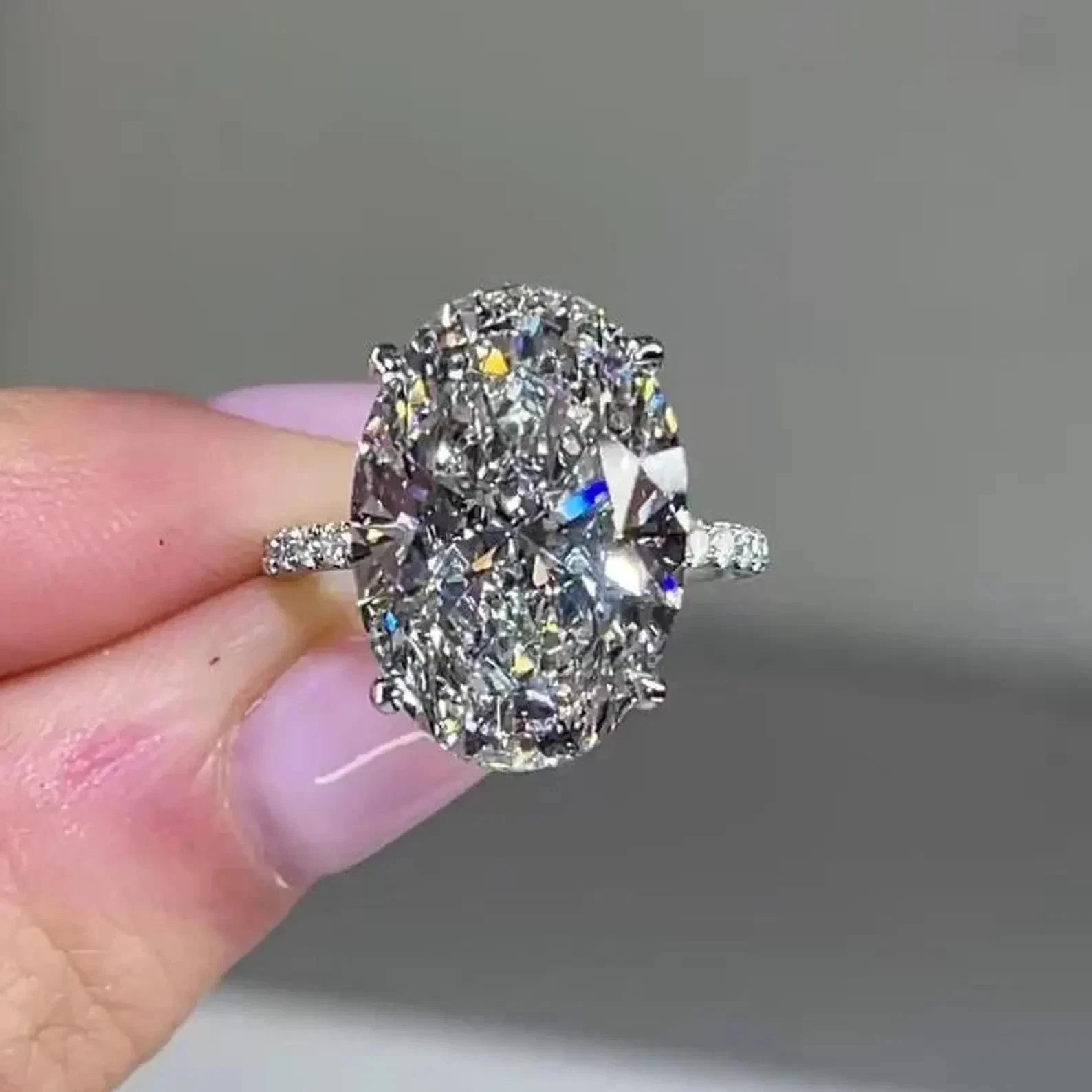 Certified 4.50 Cts Oval Cut Diamond Wedding Ring, Engagement Ring, Gift