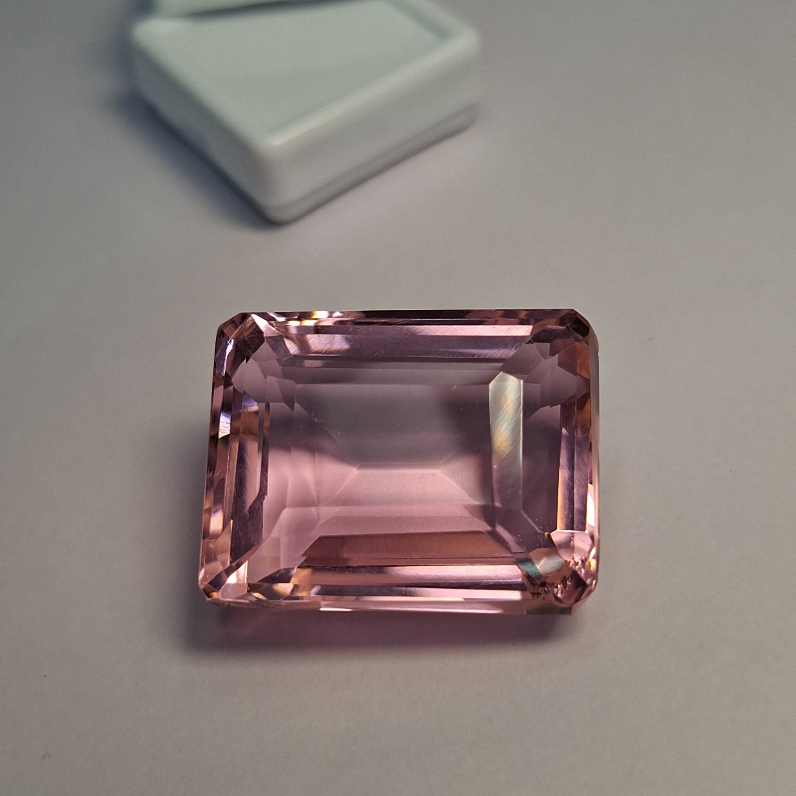Natural Certified Light Pink Emerald Cut 111-113 Ct Topaz Loose Gemstone GB035