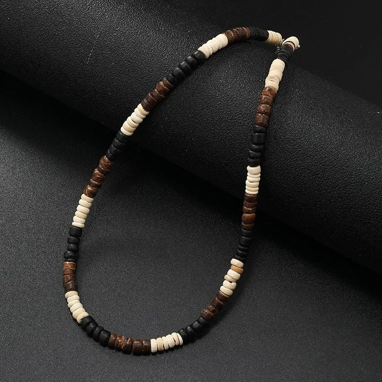 1pcs Necklace For Men New Vintage Coconut Shell Turquoise Surf Necklace