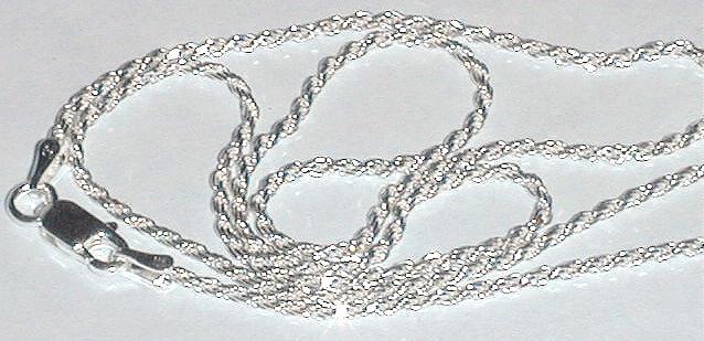 1.6MM SOLID 925 STERLING SILVER ITALIAN DC ROPE CHAIN NECKLACE 16″-20″ 4.5-5.1gr