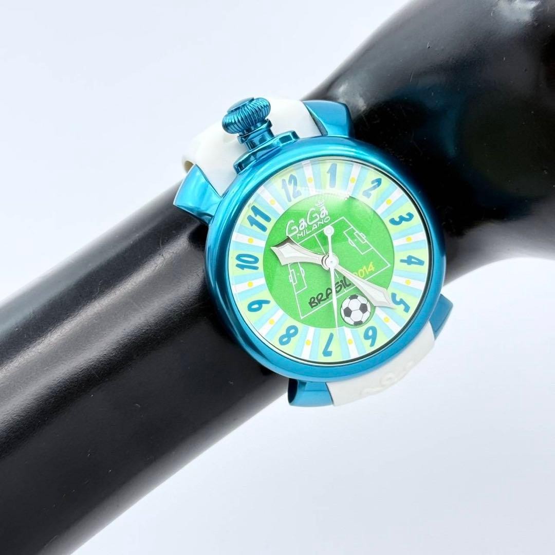 Gaga Milano Manuale 48 Brazil World Cup 2014 Blue Automatic Watch Japan 074098
