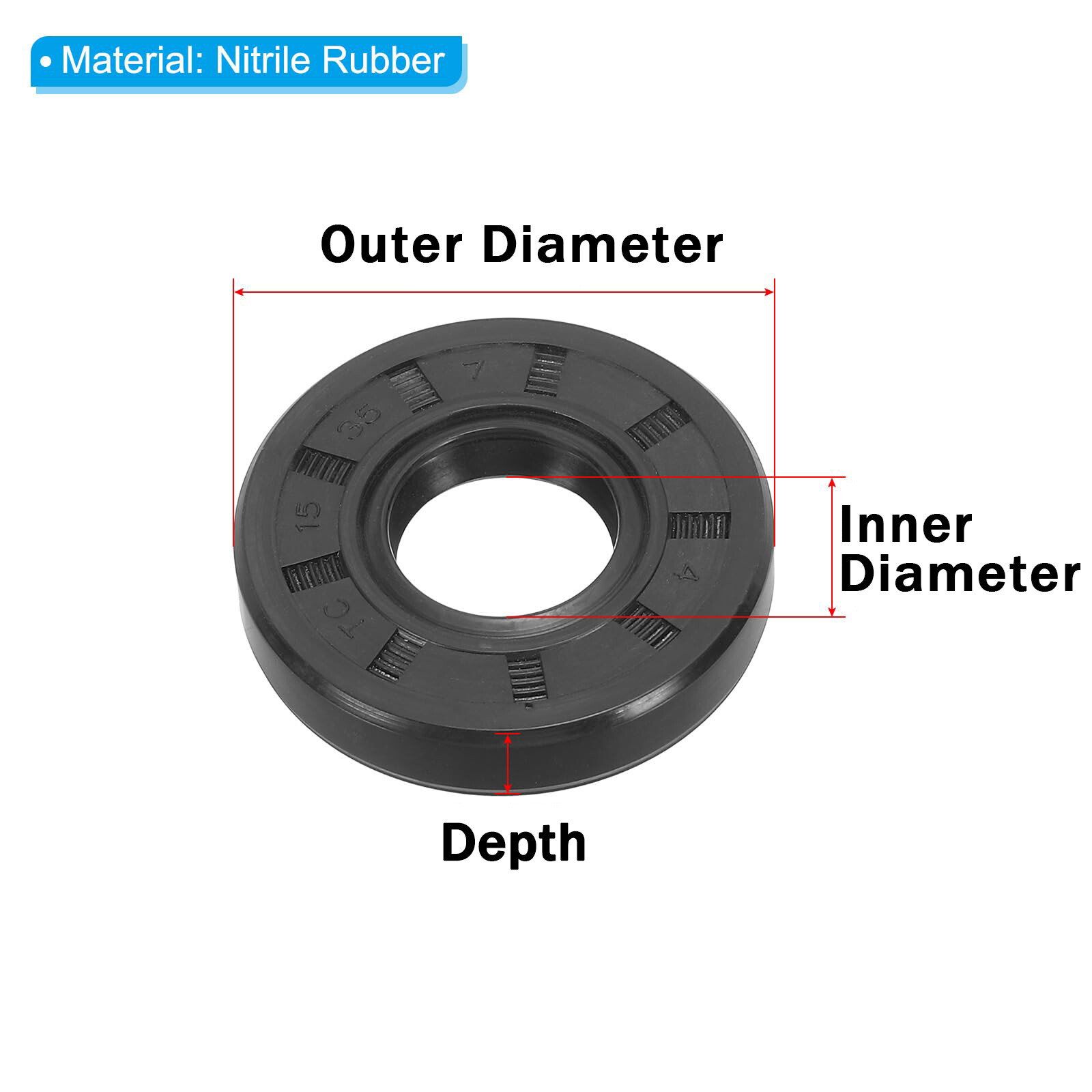 Oil Seal 15mm / 16mm / 17mm ID Rotary Shaft Double Lip R23/TC TTO All Depths NBR