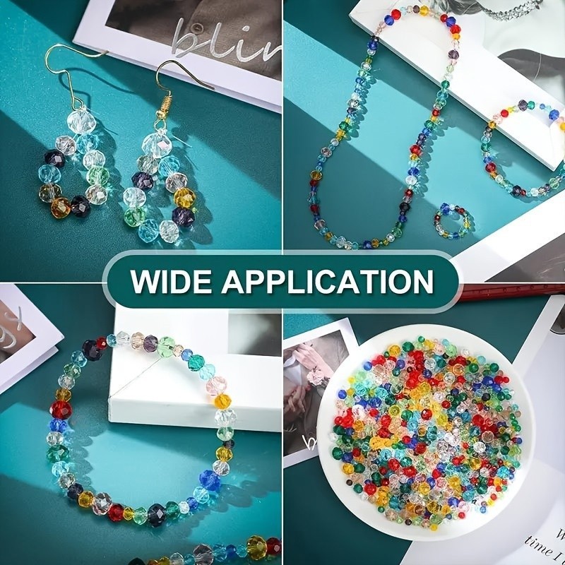 Mixed Color Glass Beads Kit for Bracelet Necklace Jewelry Making DIY with box