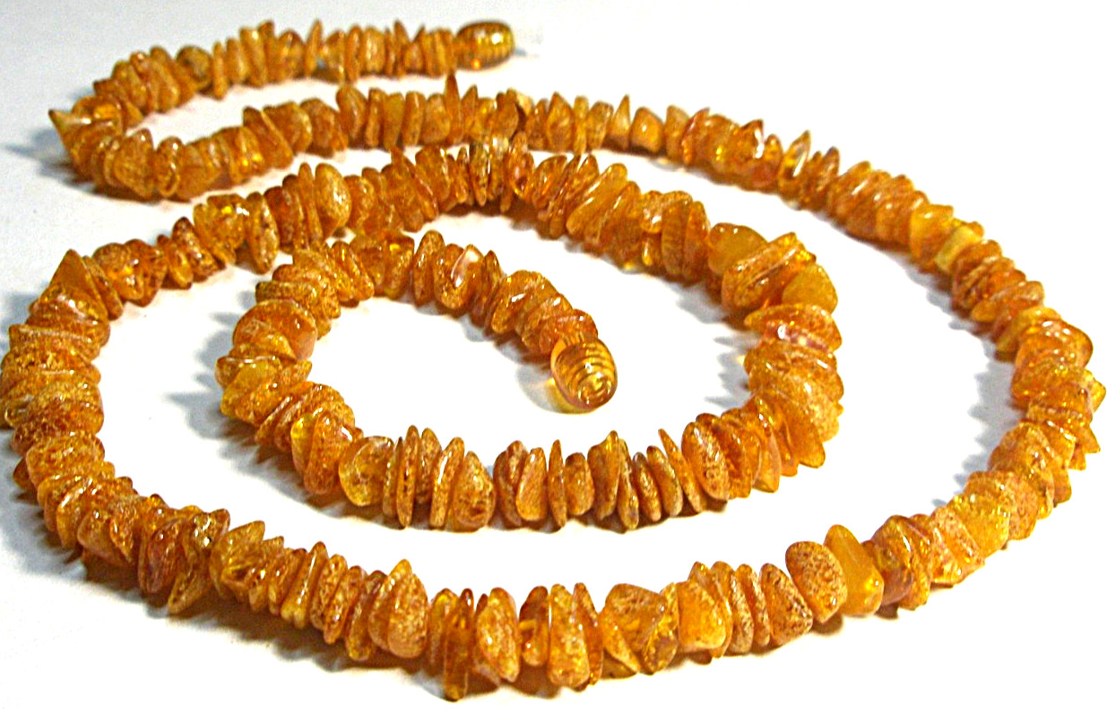 Genuine Baltic Amber Chip Necklace Statemet Boho 60!! cm – 24 inch, 19 – 20 gram