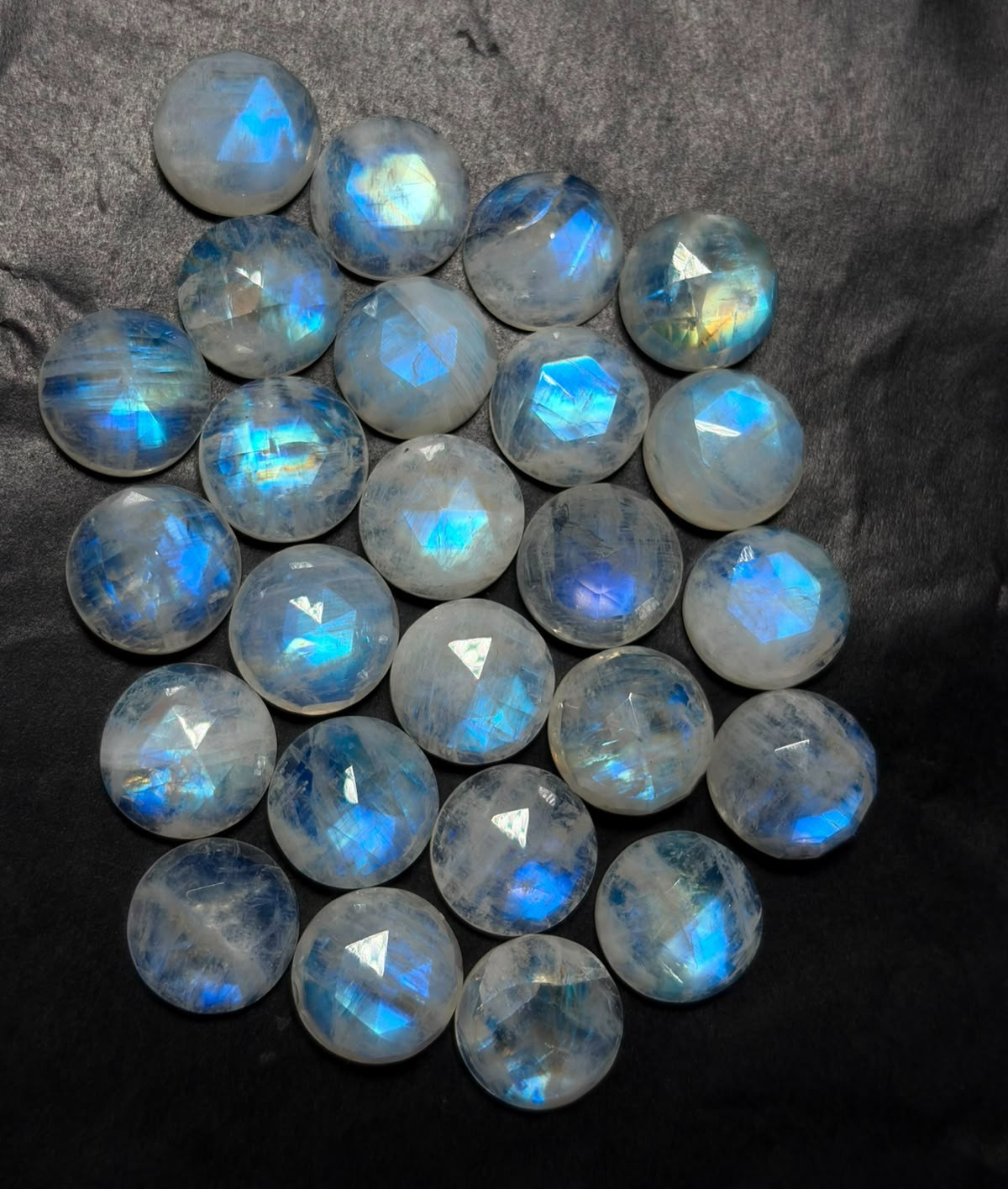 Rainbow Moonstone A One Quality 100% Natural Moonstone Rose Cut Loose Gemstone
