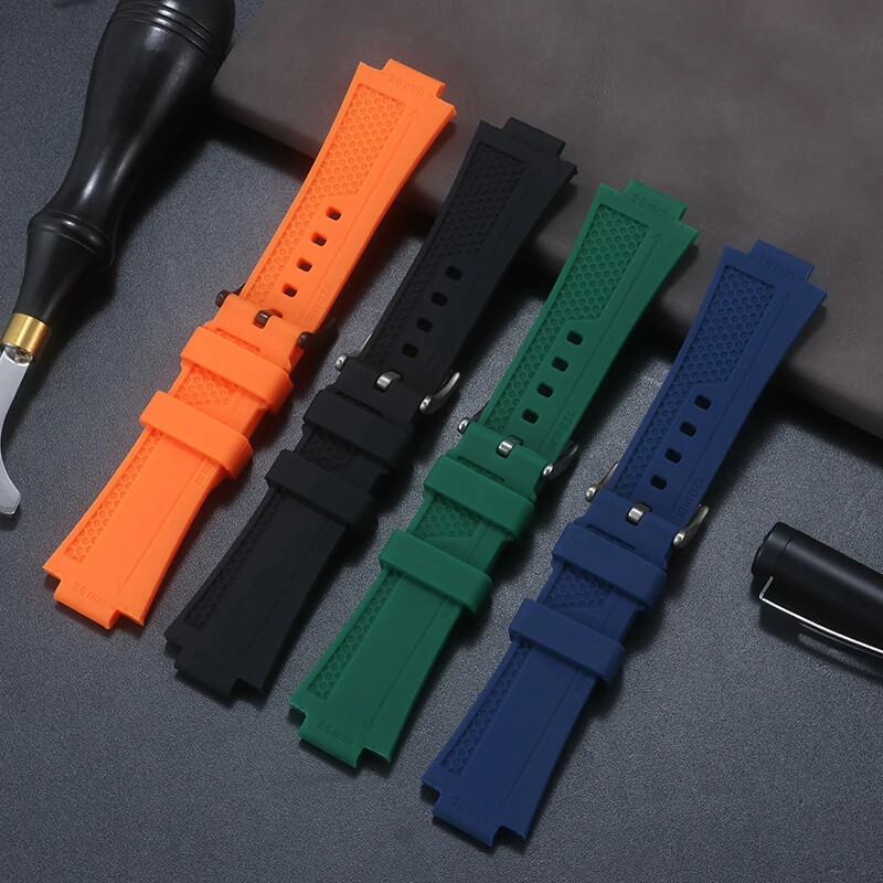 Silicone Watch Strap For Oris Aquis 7790 7654 7730 7740 Pin Buckle 24×11 24x12mm