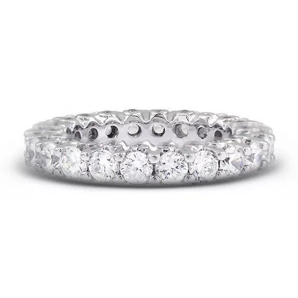 Eternity Wedding Ring 14K Gold Bezel Set 4.50 CT Round Lab-Grown Diamond D VVS1