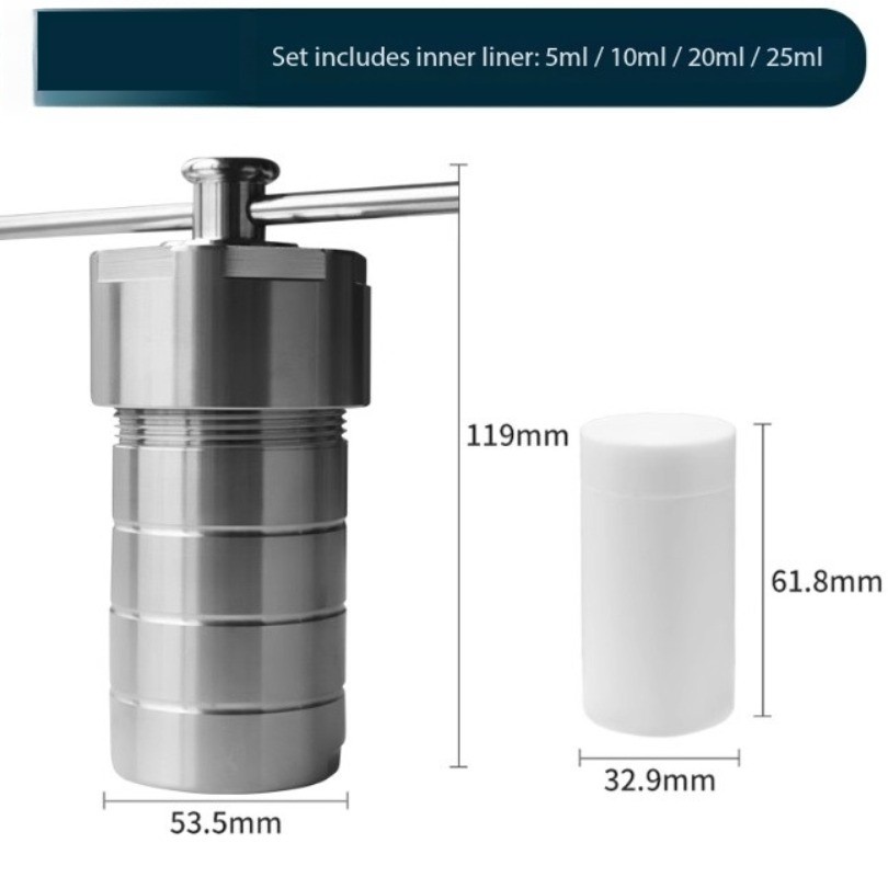 Hydrothermal Synthesis Reactor with PTFE-Lined High-Pressure Digestion Vessel