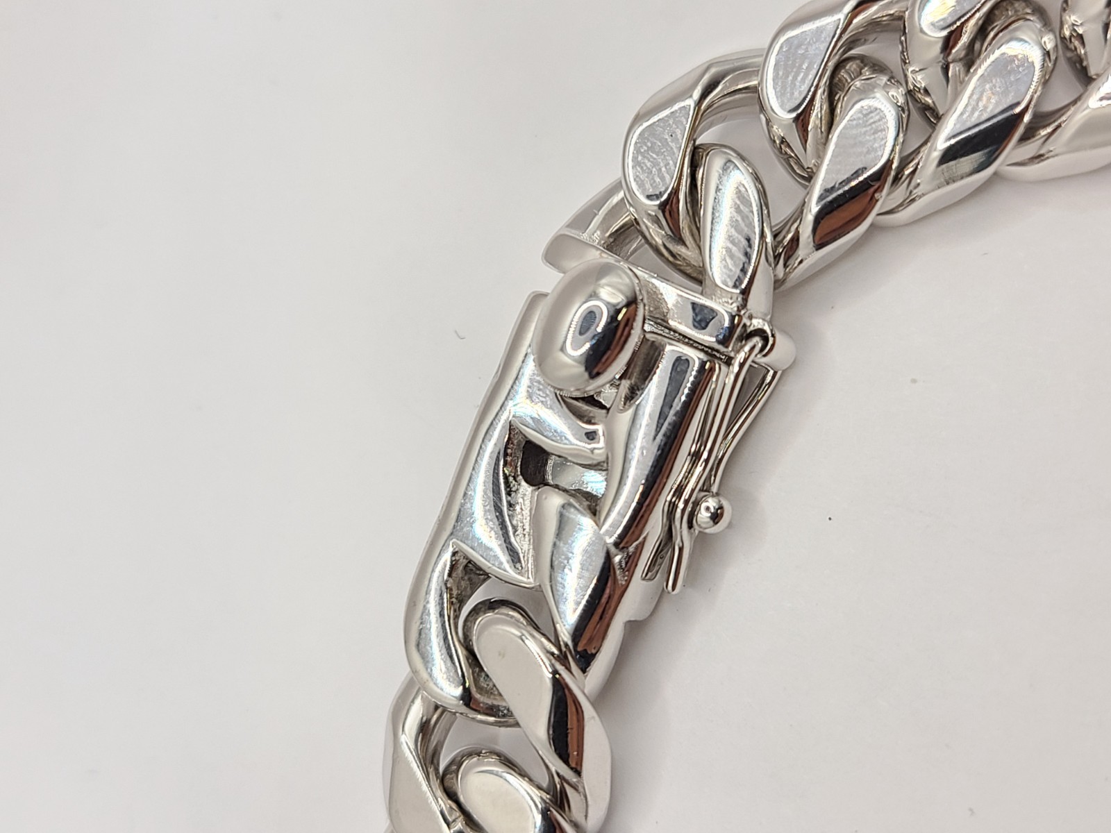 Dankadi 925 Sterling Silver Solid Miami Cuban Link Chain Bracelet 12MM 9.5in.