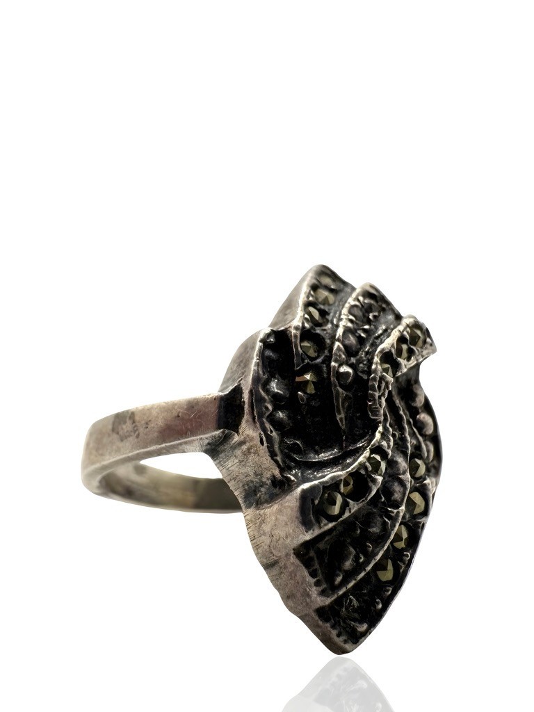 ::925 SILVER RING ANTIQUE °SIZE 55° HALLMARK RUSSIAN JEWELLERY SILVER TONE 5.25g