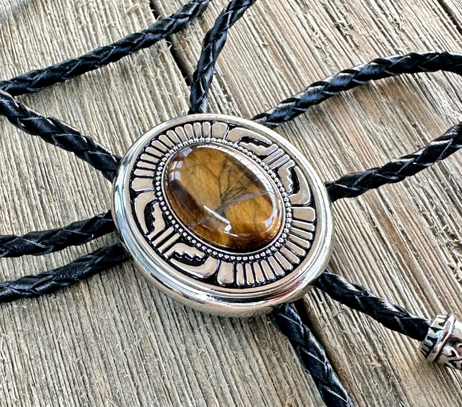 Bolo Tie Mens Wedding Necklace Leather Rope Western Cowboy Style