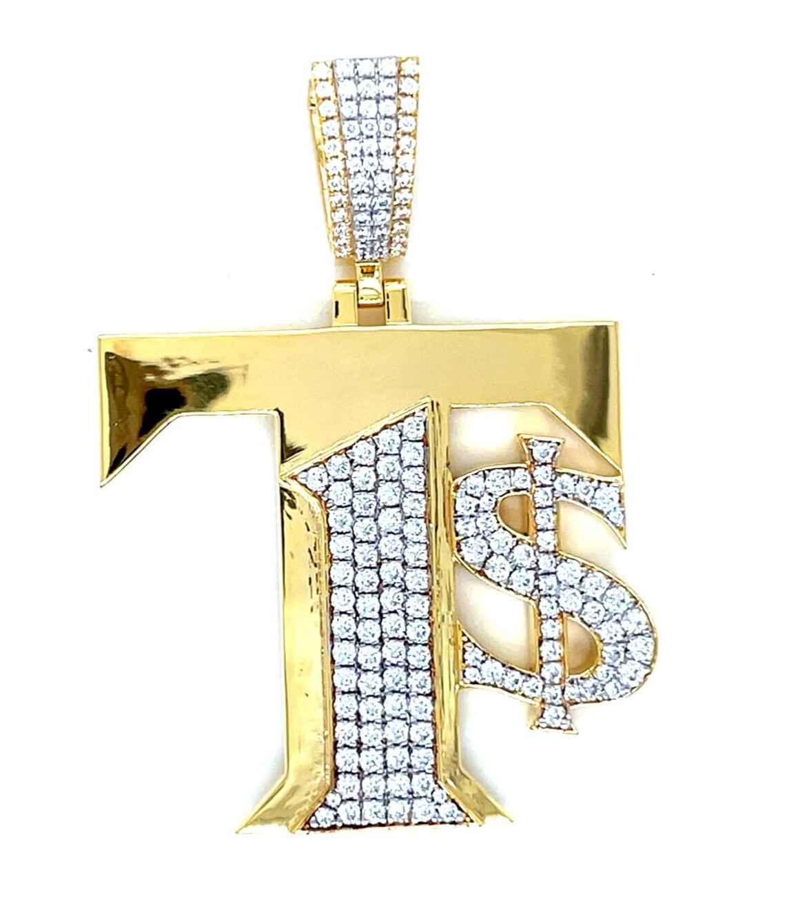 Personalised Letter Pendant , custom make Gift for Him , Lab Made Diamond .