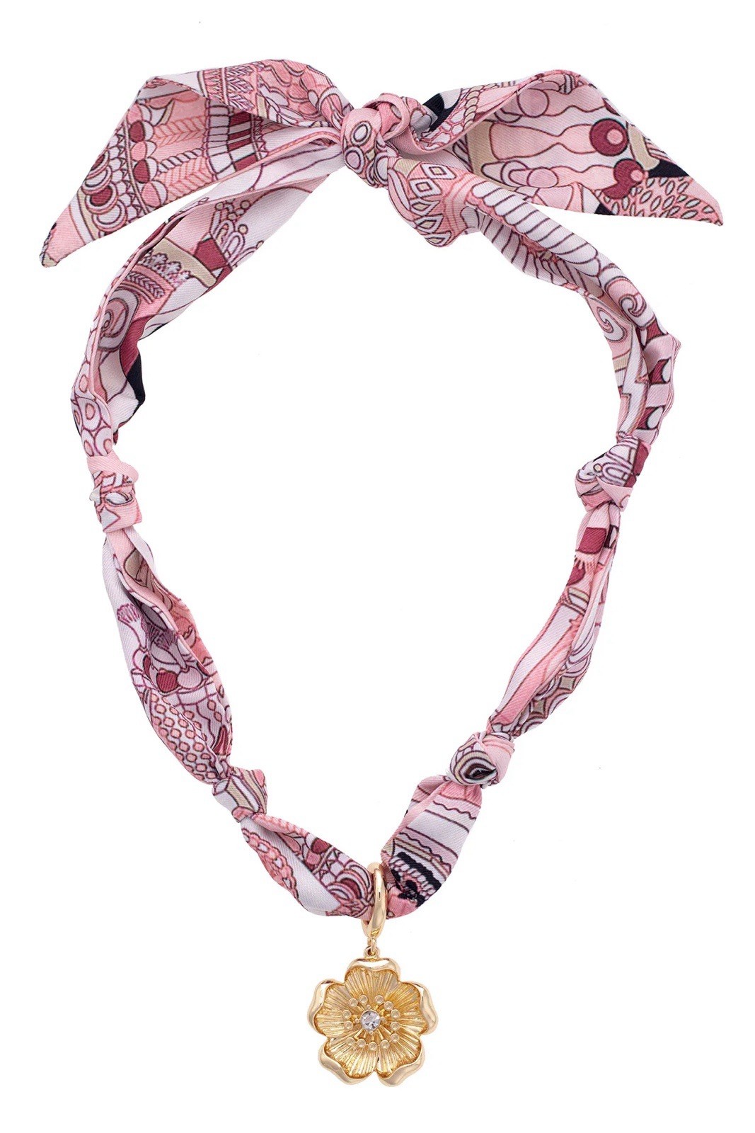 Allegro Flower Blossom Scarf Necklace by Canvas Style in Light Pink & White NWT!