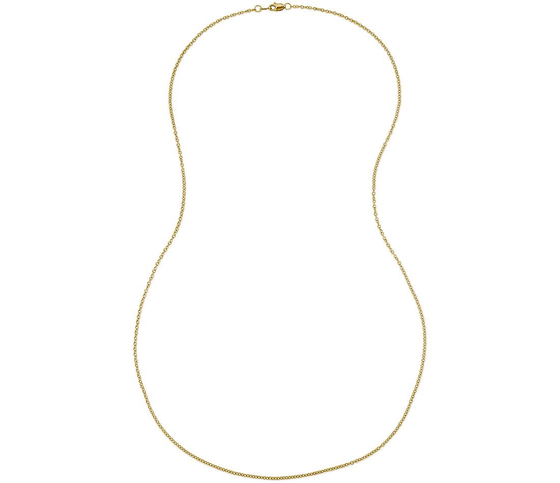 18K Yellow Gold Filled 16″-32inch 1.2mm Thin Cuban Curb Link Chain Necklace G70G