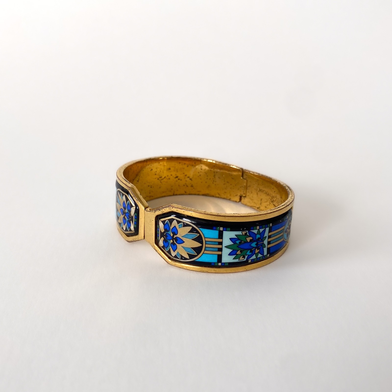 Michaela Frey Wien Vintage Gold Metal And Enamel Bracelet – 1980s