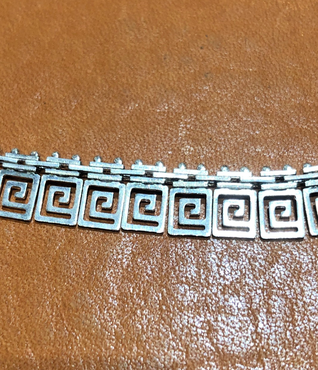 Greek Key Tribal 925 Sterling Silver Bracelet