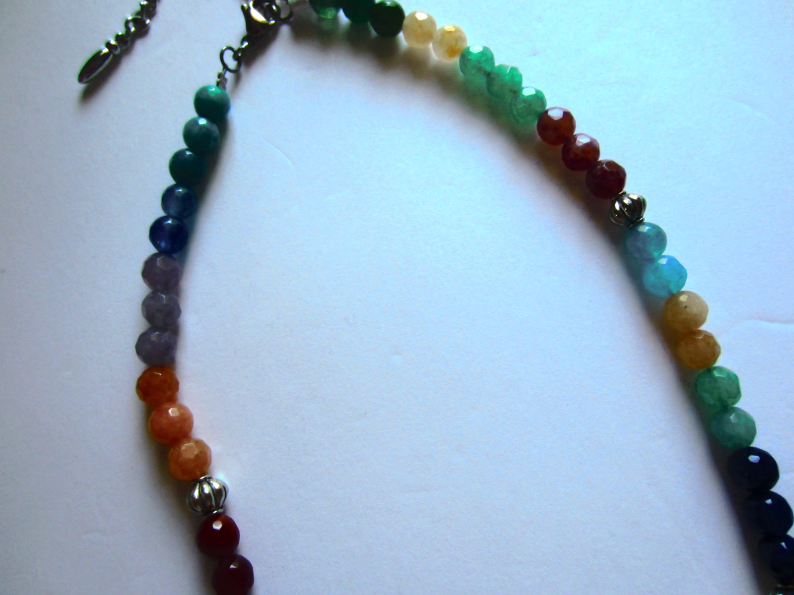 OOAK Multi-colored Faceted Jade Beaded Necklace 18.25″-21″