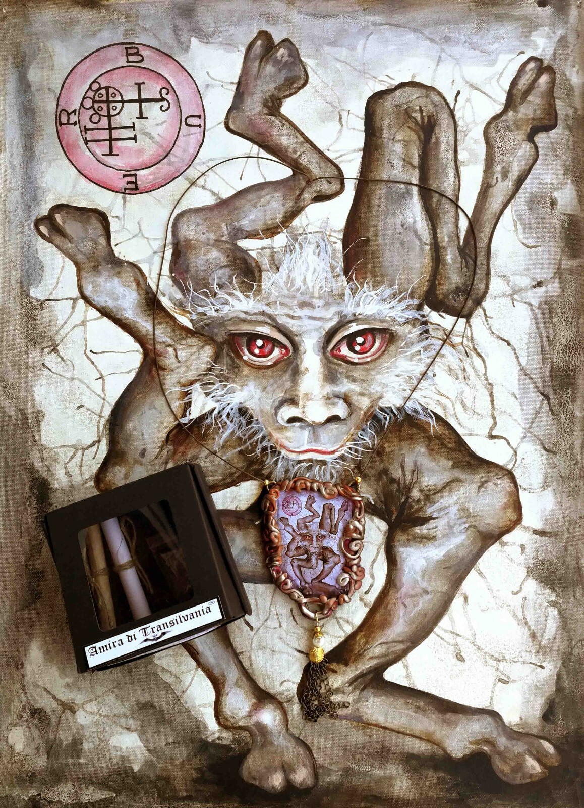 buer demon gothic talisman satanist pendant devil satan amulet necklace lucifer