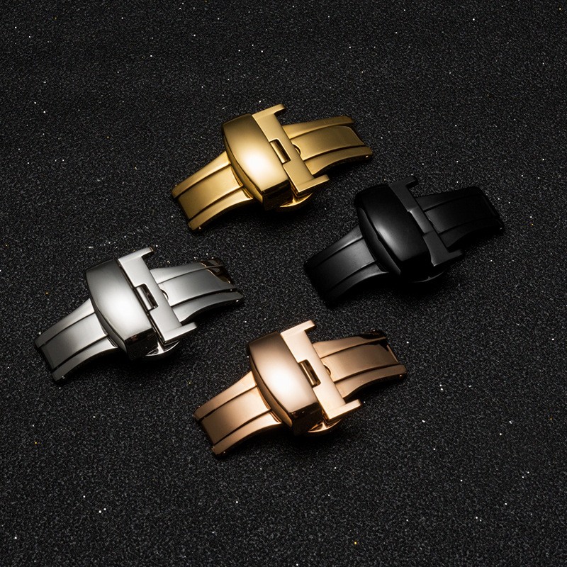 Quality Double Push Butterfly Clasp Thicked Solid Stainless Steel Clasp 10-22mm