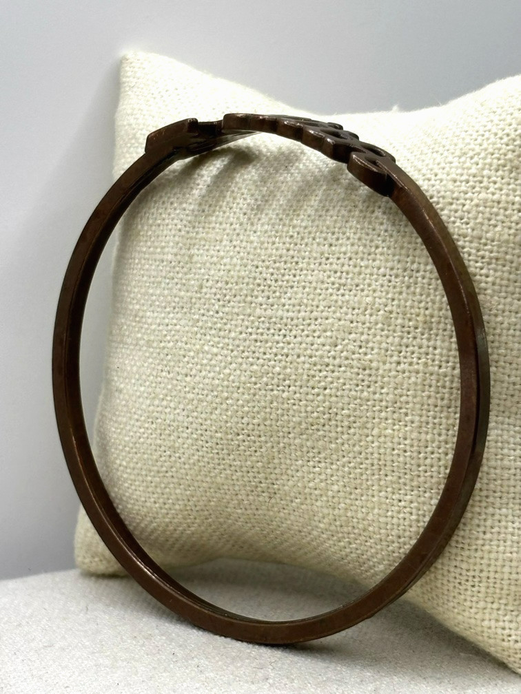 FAITH Word Script Name Bronze Metal Bangle Bracelet 8 Inch