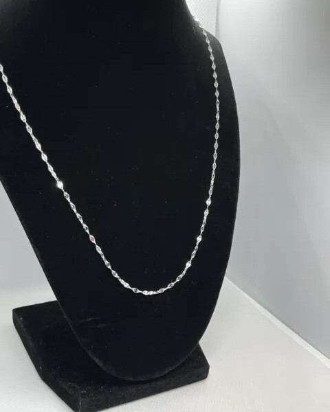 BEAUTIFUL Twisted Serpentine 30″ Chain In Sterling Silver Necklace, 3.29g