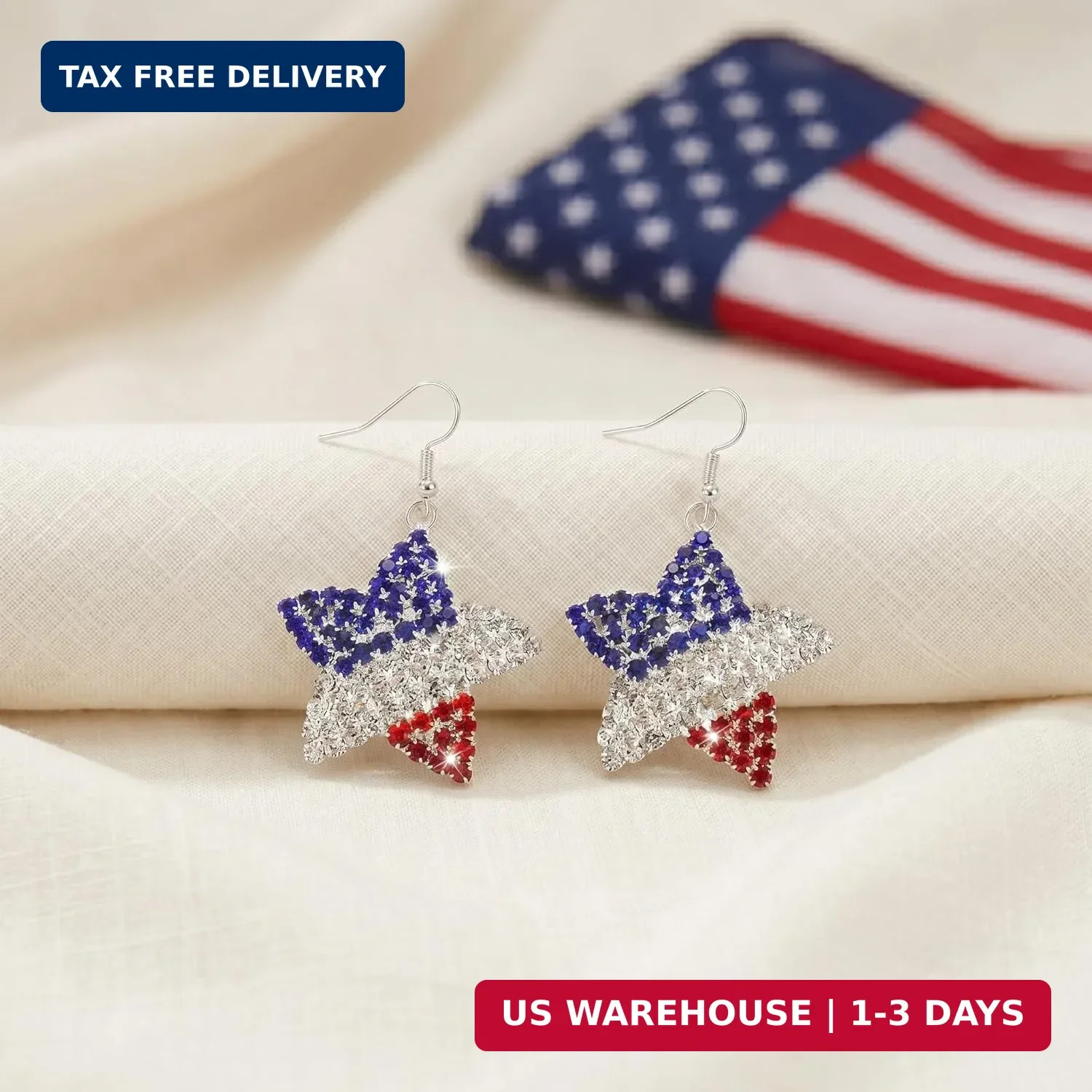 4th of July Patriotic Earrings Stud Dangle Drop Jewelry Gift for Women USA