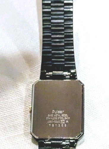 Pulsar Men’s Quartz Stainless Steel Wristwatch Black /Silver Striped Dial