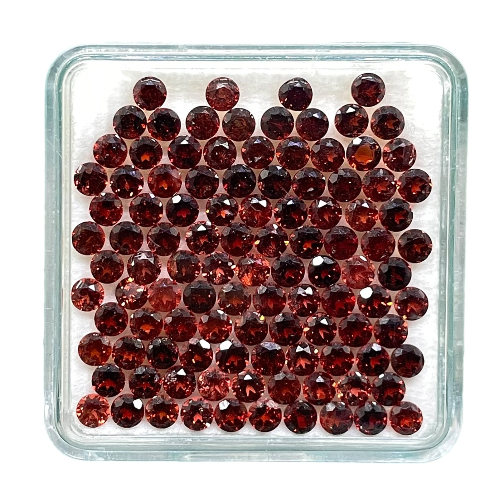100 Pcs Natural Mozambique Garnet 3mm Round Cut Untreated Loose Gemstones Lot