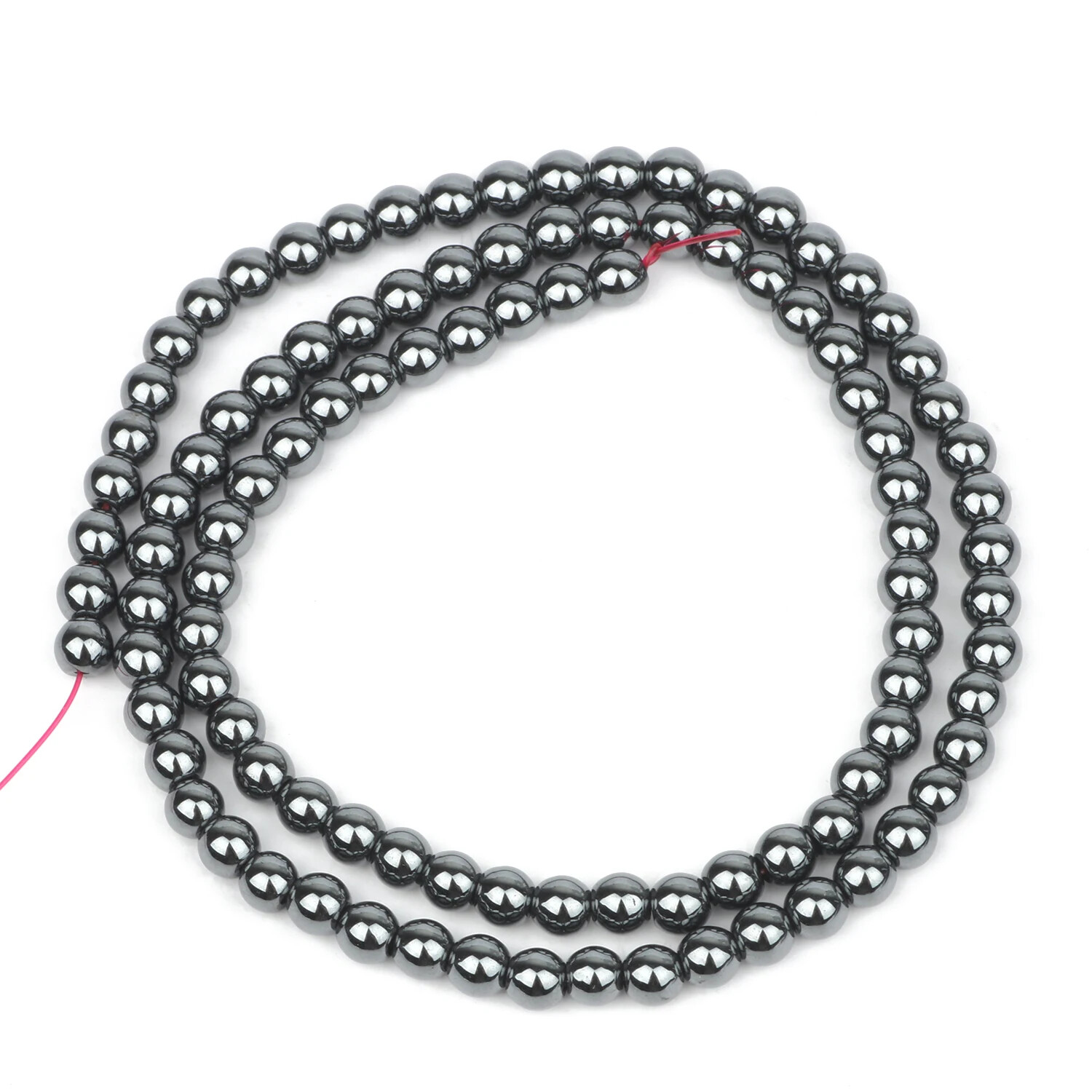 4-12mm Natural Black Hematite Stone Round Loose Spacer Beads for Jewelry Making