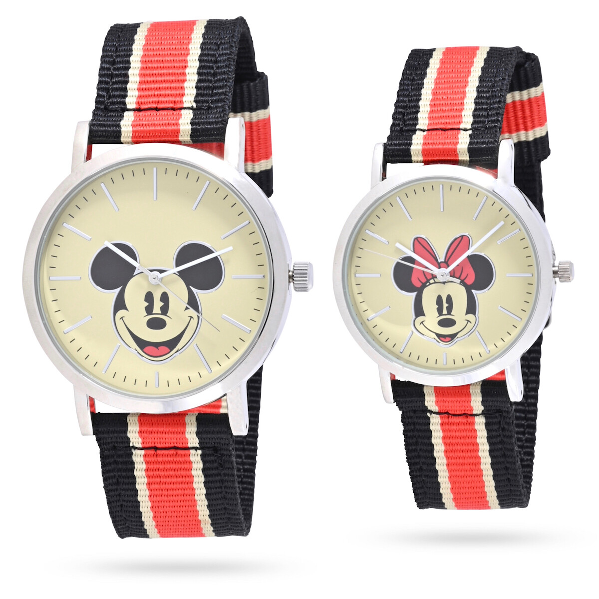 Disney MK90006 Mickey Minnie His and Hers Black & Red Watch Set of 2- NIB